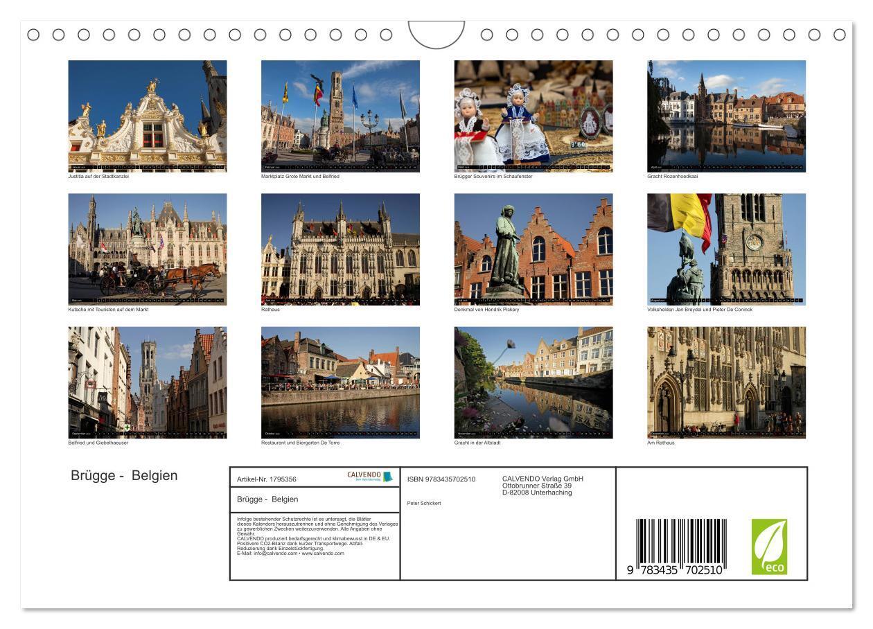 Bild: 9783435702510 | Brügge - Belgien (Wandkalender 2025 DIN A4 quer), CALVENDO...