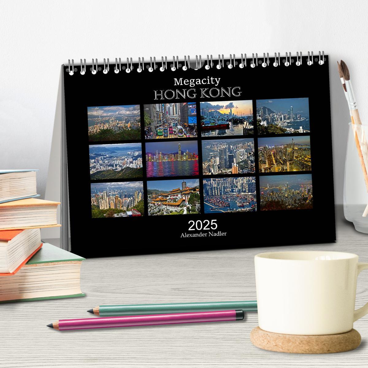 Bild: 9783435161447 | Megacity Hong Kong (Tischkalender 2025 DIN A5 quer), CALVENDO...