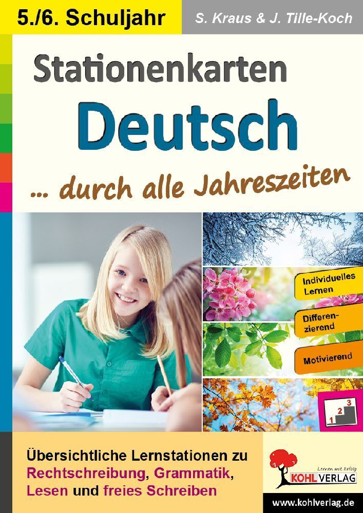 Cover: 9783988410573 | Stationenkarten Deutsch ... durch alle Jahreszeiten / Klasse 5-6