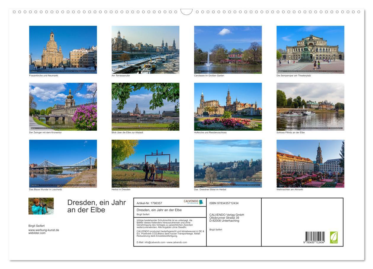 Bild: 9783435712434 | Dresden, ein Jahr an der Elbe (Wandkalender 2025 DIN A2 quer),...