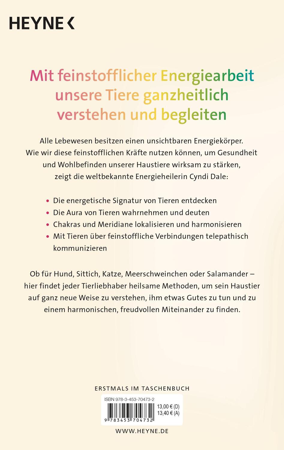 Bild: 9783453704732 | Der Energiekörper der Tiere | Cyndi Dale | Taschenbuch | 320 S. | 2024