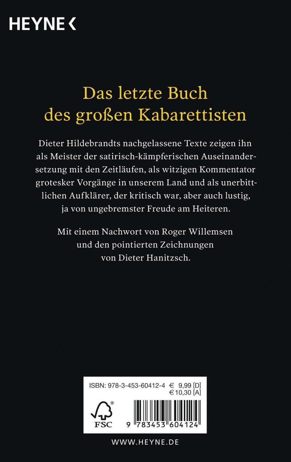 Bild: 9783453604124 | Letzte Zugabe | Dieter Hildebrandt | Taschenbuch | Deutsch | 2017