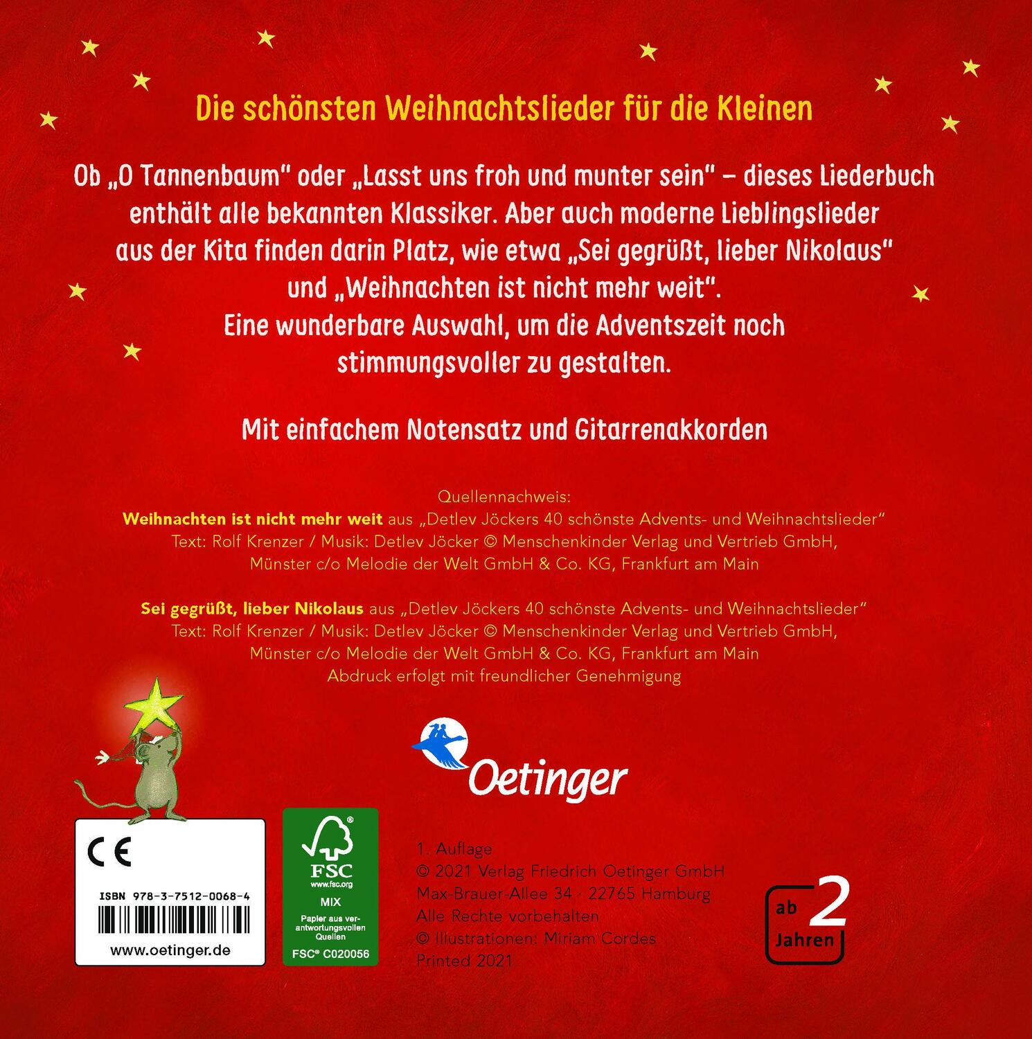 Rückseite: 9783751200684 | Alle meine Weihnachtslieder | Volksgut | Buch | PAPPE | 26 S. | 2021