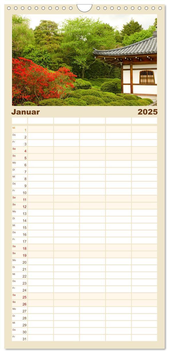 Bild: 9783457101452 | Familienplaner 2025 - Gärten in Japan mit 5 Spalten (Wandkalender,...