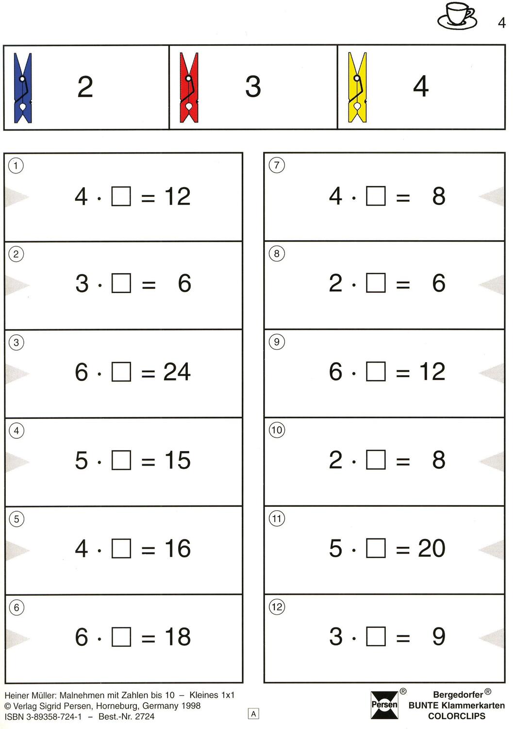 Cover: 9783834427243 | Malnehmen mit Zahlen bis 10. Kleines 1 x 1 | 2. bis 4. Klasse | Müller