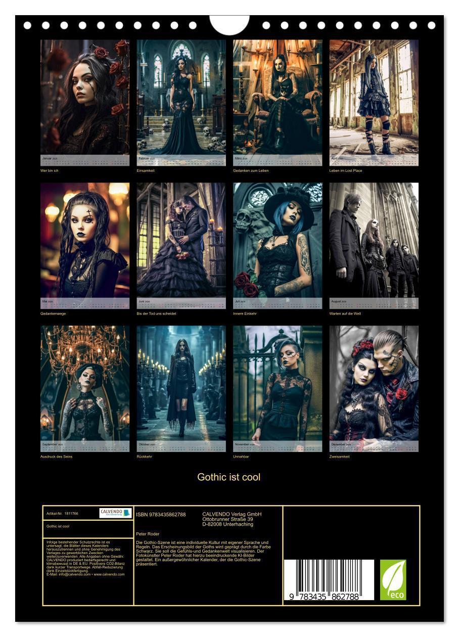 Bild: 9783435862788 | Gothic ist cool (Wandkalender 2025 DIN A4 hoch), CALVENDO...