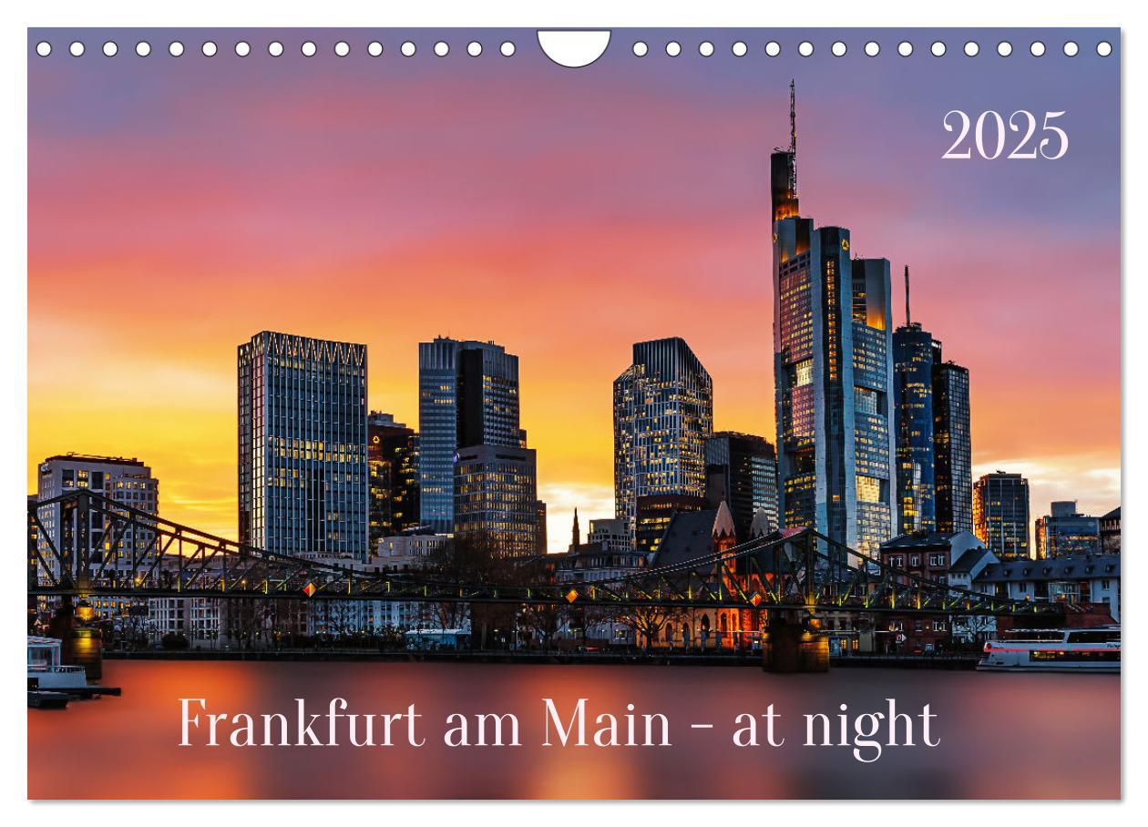 Cover: 9783383843655 | Frankfurt am Main - at night (Wandkalender 2025 DIN A4 quer),...