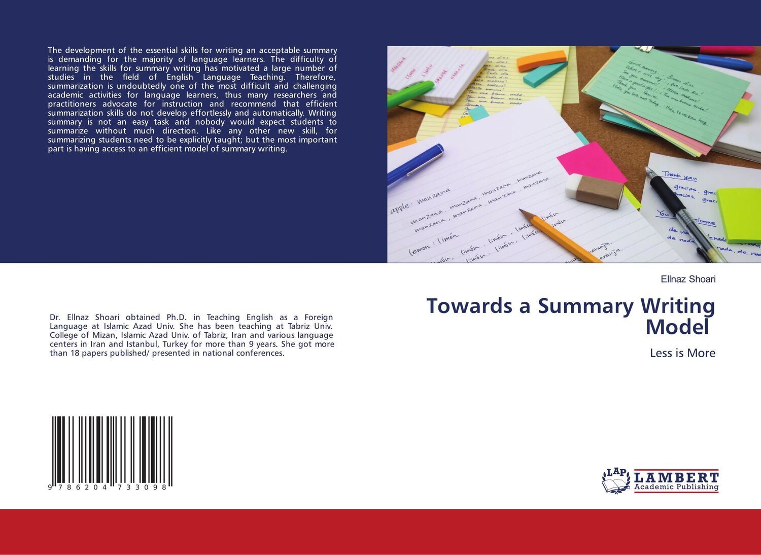 Cover: 9786204733098 | Towards a Summary Writing Model | Less is More | Ellnaz Shoari | Buch