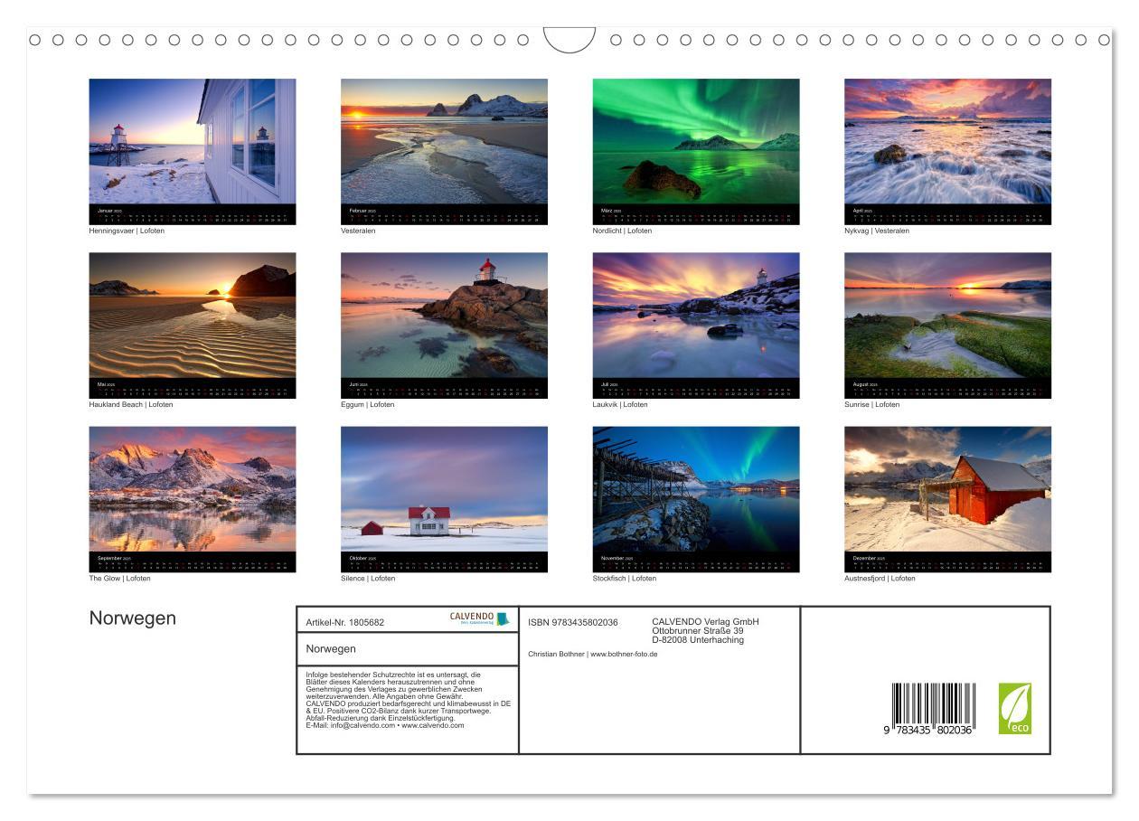 Bild: 9783435802036 | Norwegen (Wandkalender 2025 DIN A3 quer), CALVENDO Monatskalender