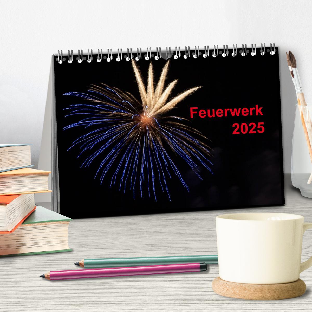 Bild: 9783435787432 | Feuerwerk (Tischkalender 2025 DIN A5 quer), CALVENDO Monatskalender