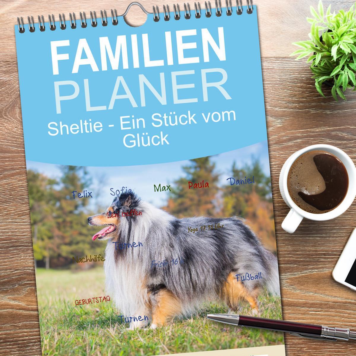 Bild: 9783457192665 | Familienplaner 2025 - Sheltie - Ein Stück vom Glück mit 5 Spalten...