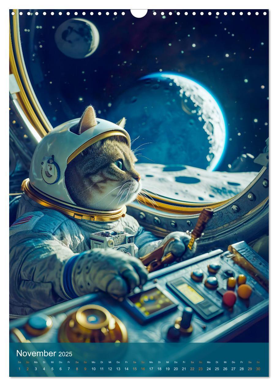 Bild: 9783383775741 | Katzen im All - Katzenastronauten im Kosmos (Wandkalender 2025 DIN...