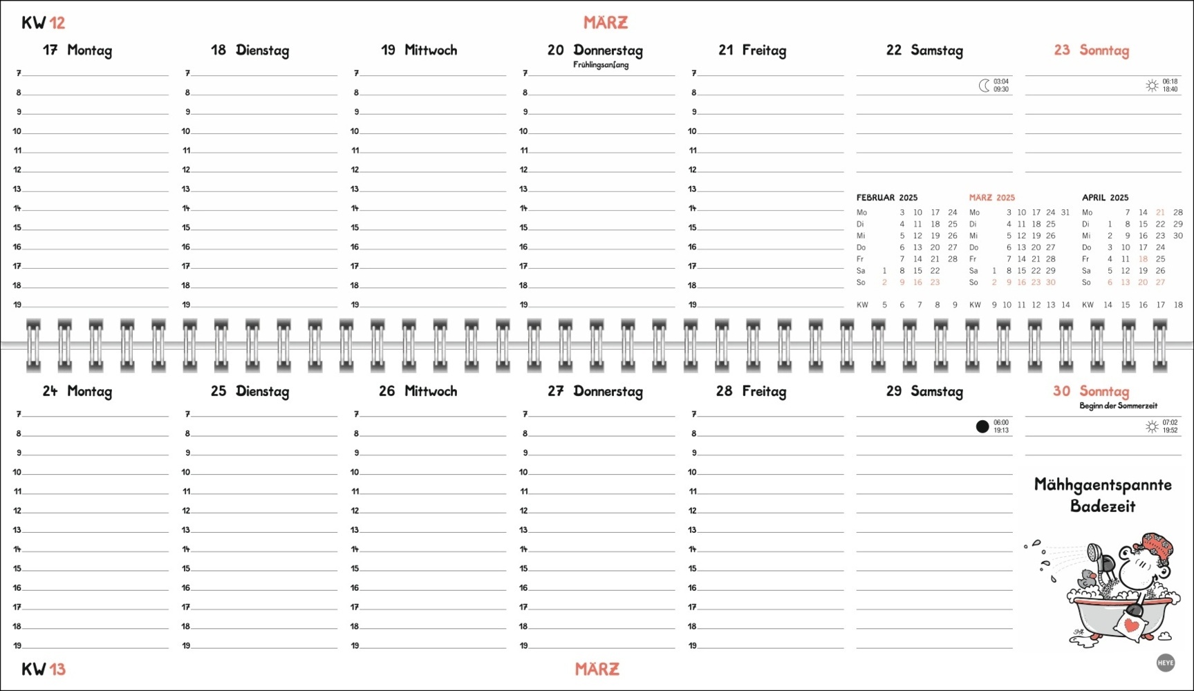 Bild: 9783756406531 | sheepworld Wochenquerplaner 2025 | Kalender | Spiralbindung | 64 S.