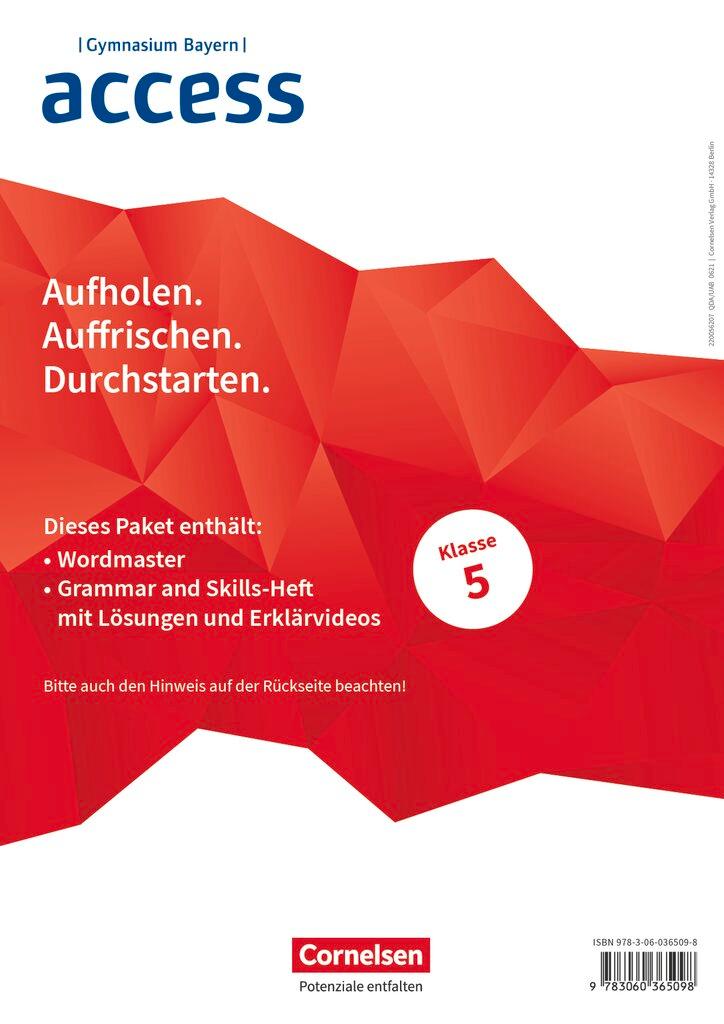 Cover: 9783060365098 | Access 5. Jahrgangsstufe. Bayern - Wordmaster und Grammar and...