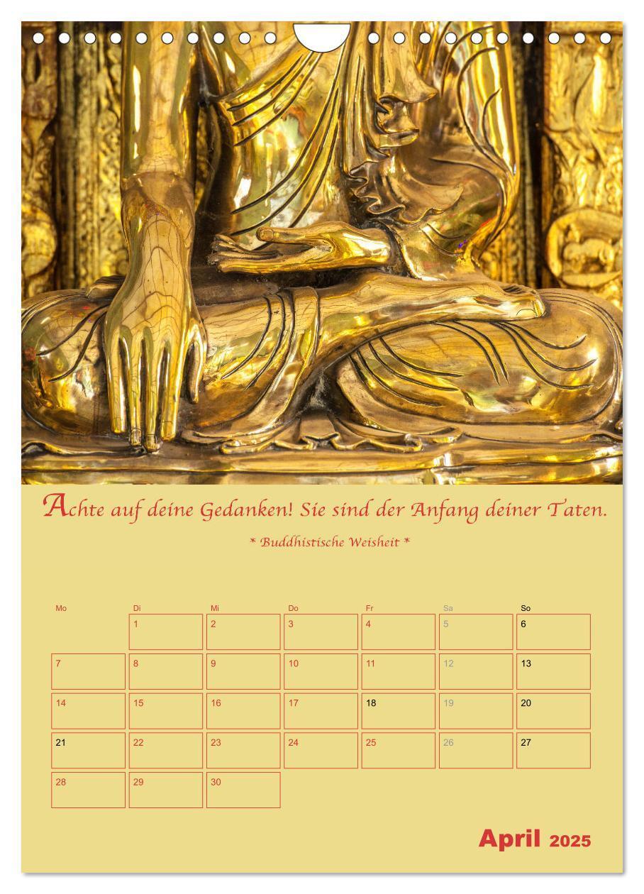 Bild: 9783435928484 | BUDDHA IN GOLD - Mit buddhistischen Sprüchen (Wandkalender 2025 DIN...