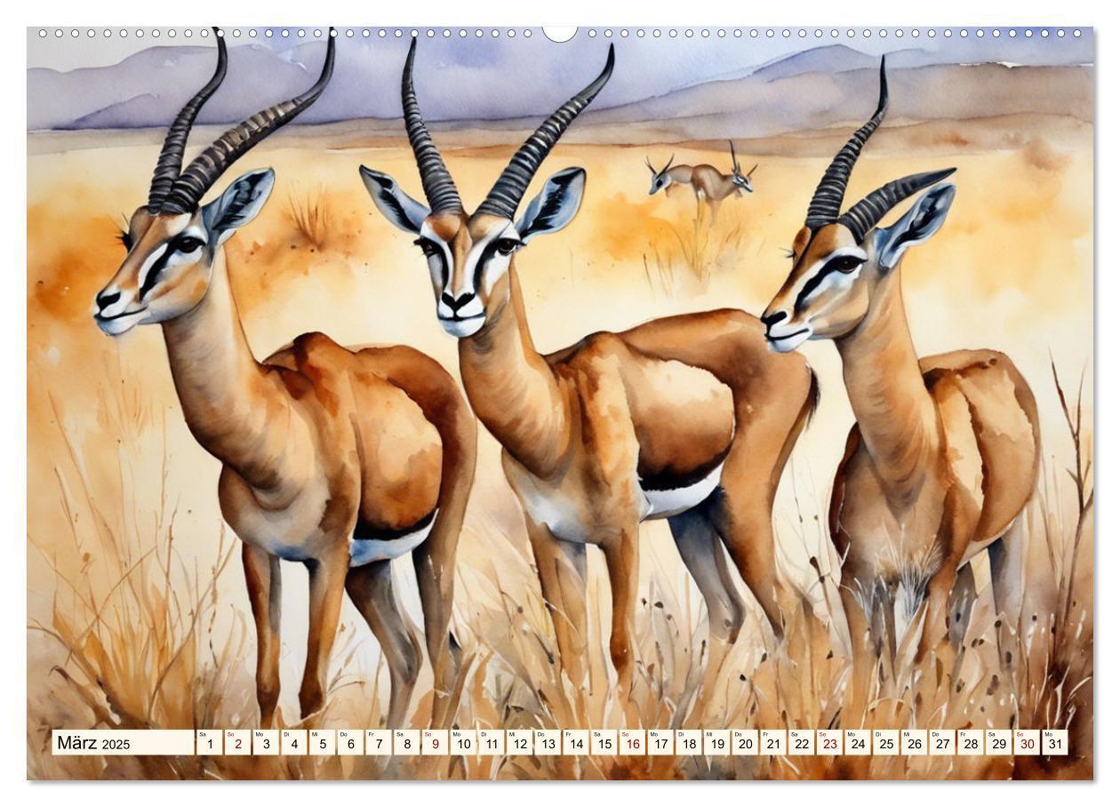 Bild: 9783383805844 | Zauberhafte Aquarelle von Afrikas Tierwelt (Wandkalender 2025 DIN...