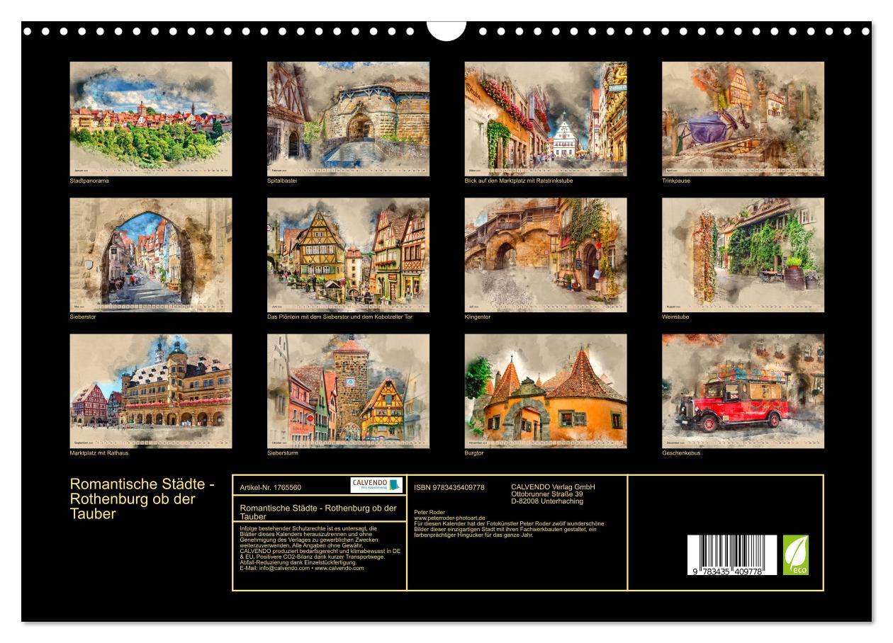 Bild: 9783435409778 | Romantische Städte - Rothenburg ob der Tauber (Wandkalender 2025...