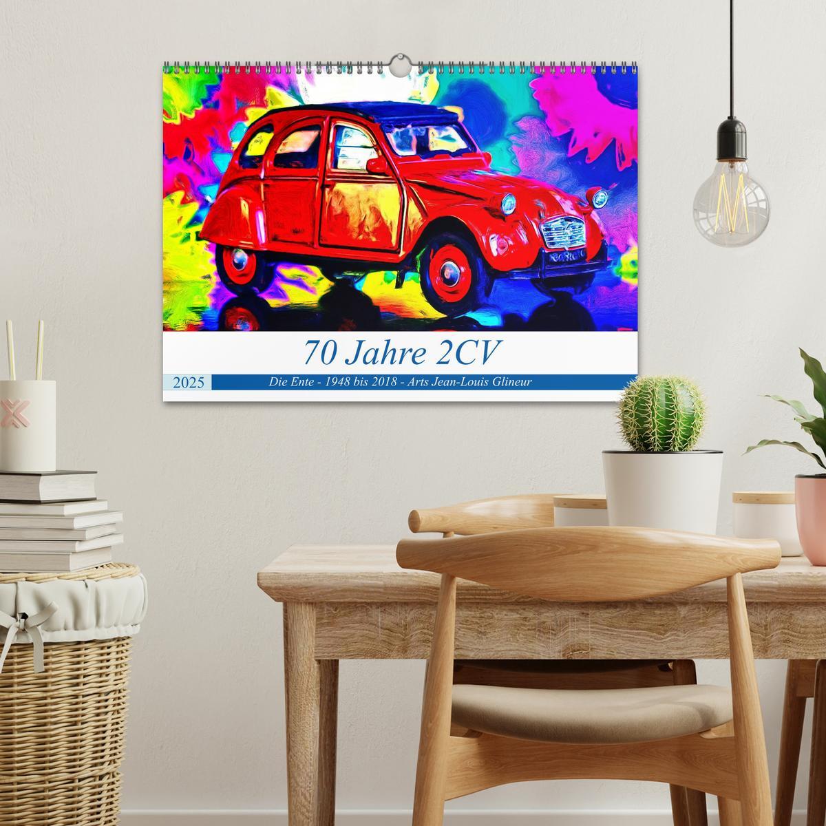 Bild: 9783435281350 | 70 Jahre 2CV (Wandkalender 2025 DIN A3 quer), CALVENDO Monatskalender