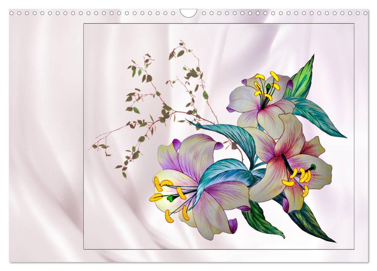 Bild: 9783435554164 | Blumen-Zeichnungen (Wandkalender 2025 DIN A3 quer), CALVENDO...