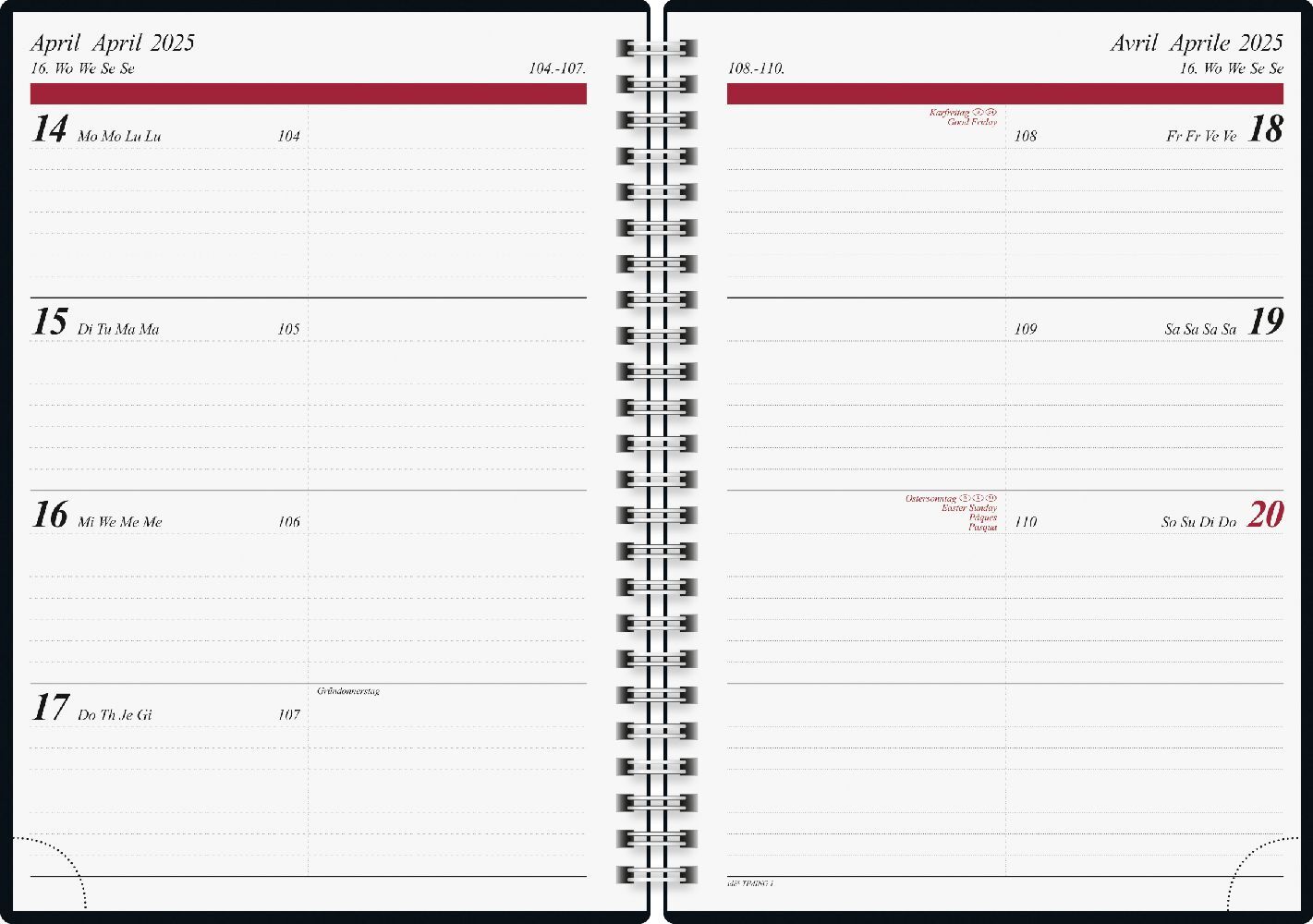 Bild: 4003273785083 | Buchkalender Modell Timing 1 (2025) Abstract | 2 Seiten = 1 Woche, A5