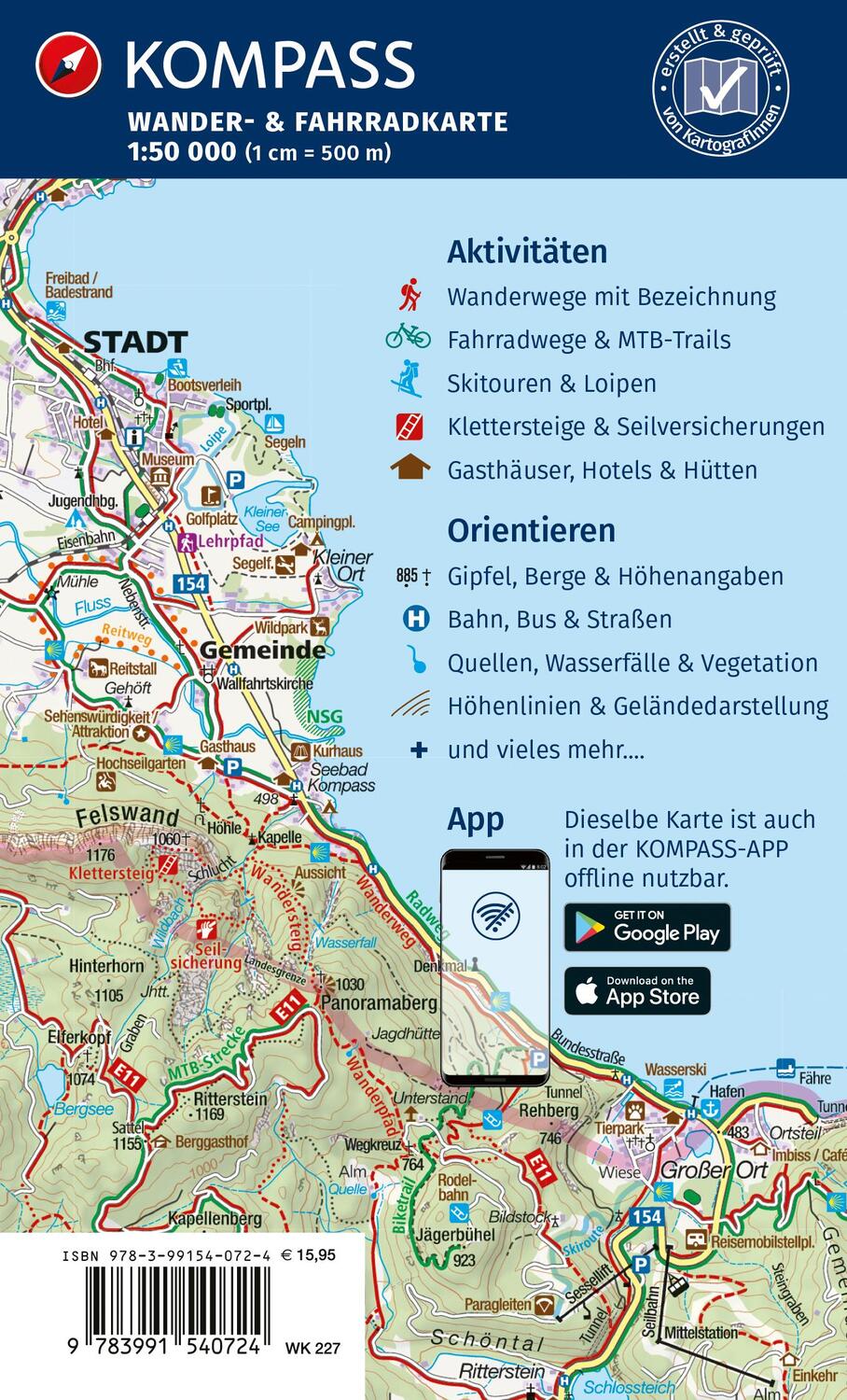 Rückseite: 9783991540724 | KOMPASS Wanderkarten-Set 227 Burgenland (2 Karten) 1:50.000 | Deutsch