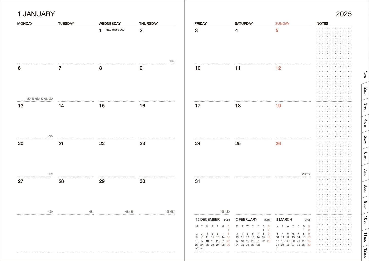 Bild: 4550045127904 | MARK'S 2024/2025 Taschenkalender A5 vertikal, Flower Pattern // Green