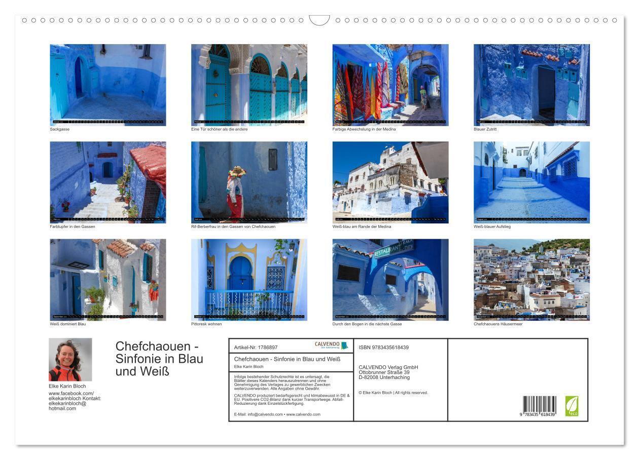 Bild: 9783435618439 | Chefchaouen - Sinfonie in Blau und Weiß (Wandkalender 2025 DIN A2...