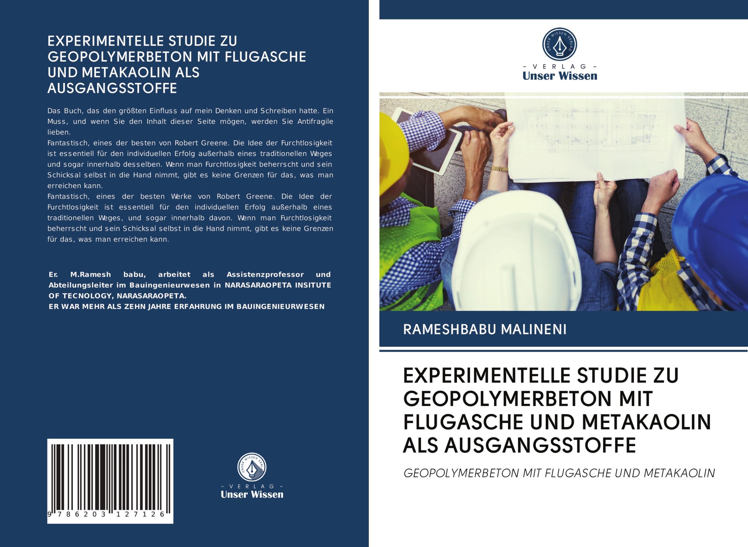 Cover: 9786203127126 | EXPERIMENTELLE STUDIE ZU GEOPOLYMERBETON MIT FLUGASCHE UND...