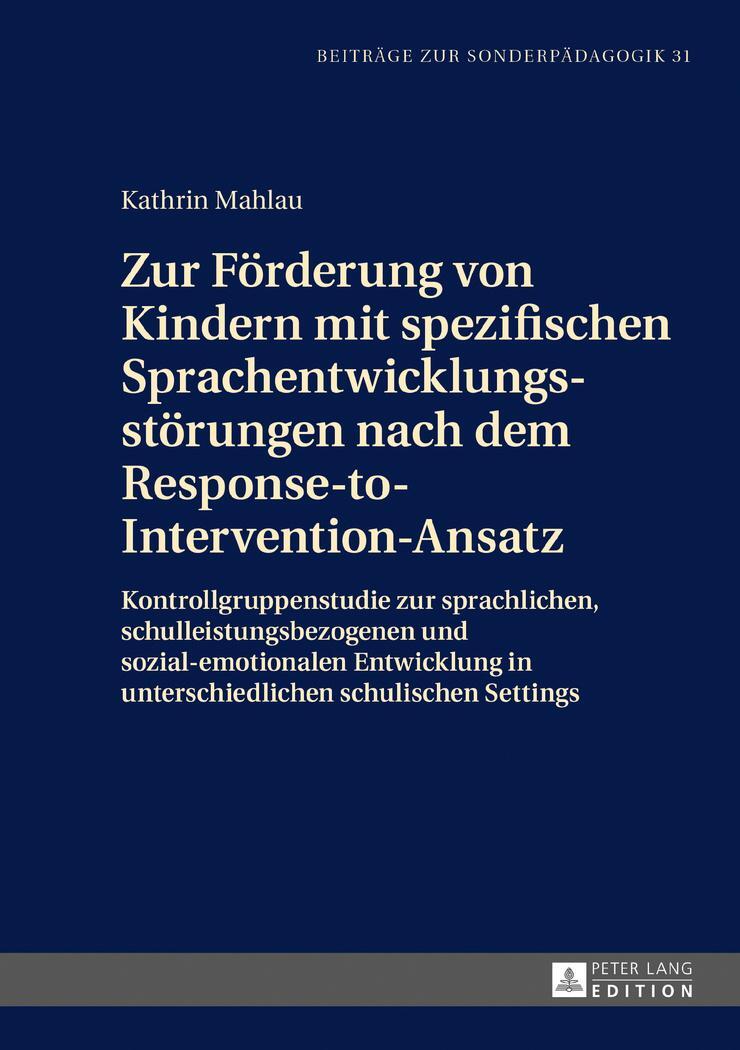 Cover: 9783631701959 | Zur Förderung von Kindern mit spezifischen...