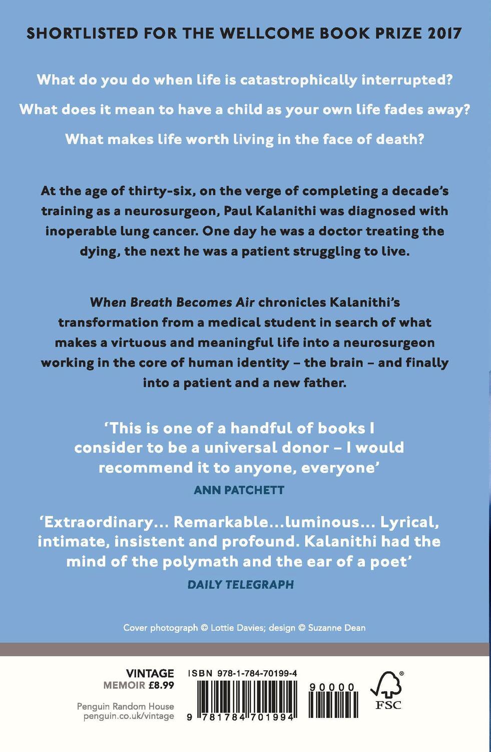 Rückseite: 9781784701994 | When Breath Becomes Air | Paul Kalanithi | Taschenbuch | Englisch