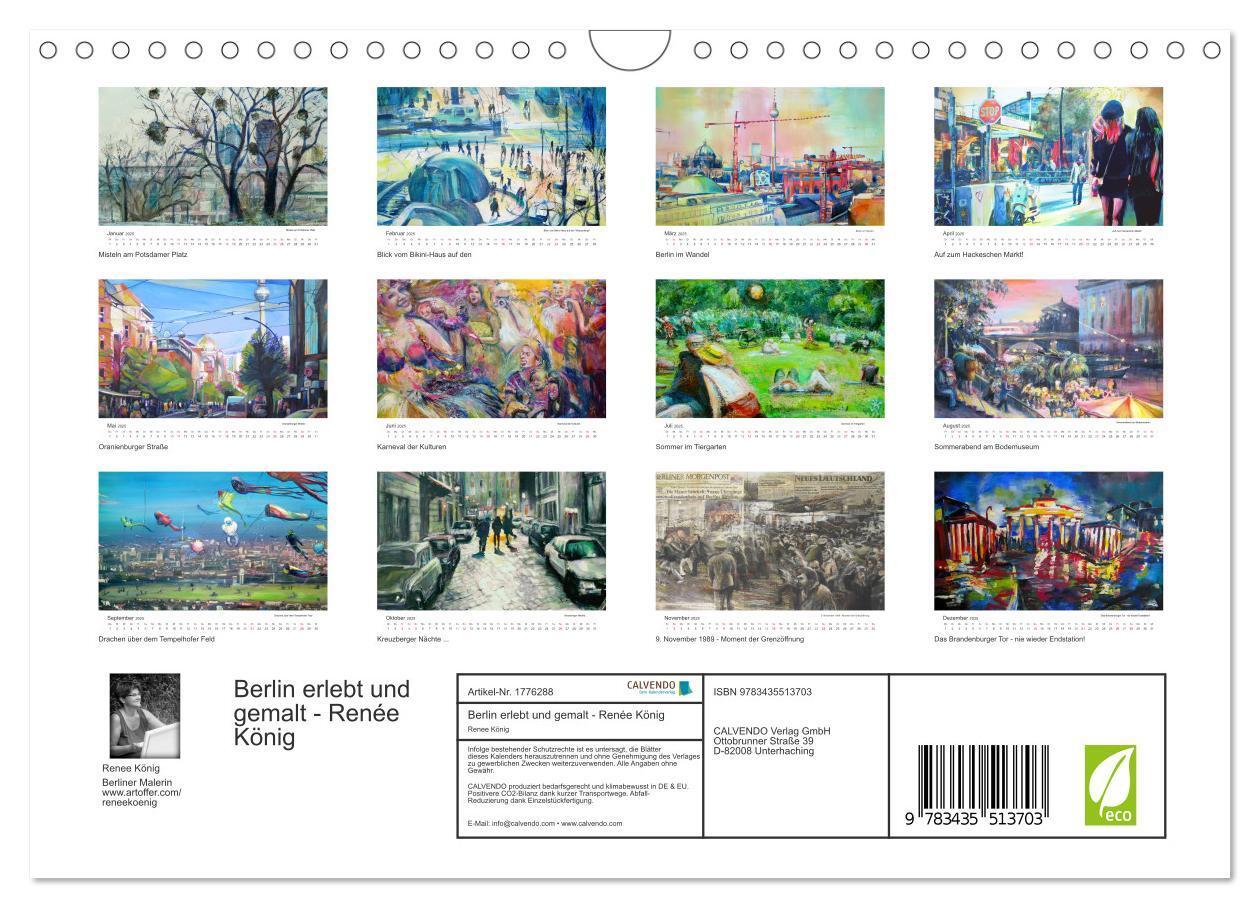 Bild: 9783435513703 | Berlin erlebt und gemalt - Renée König (Wandkalender 2025 DIN A4...