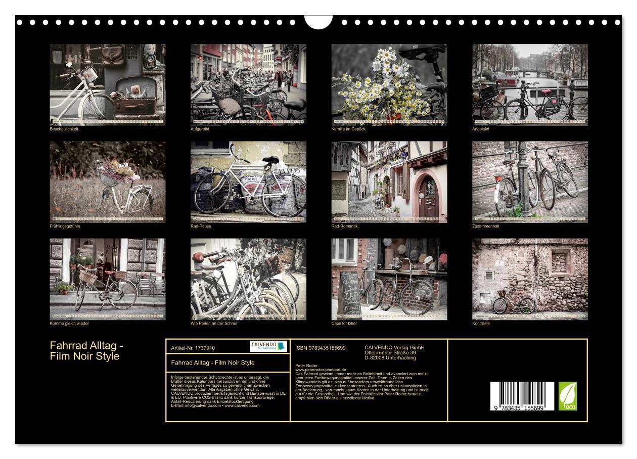 Bild: 9783435155699 | Fahrrad Alltag - Film Noir Style (Wandkalender 2025 DIN A3 quer),...