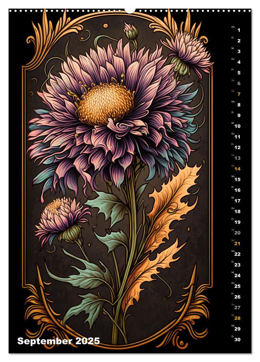 Bild: 9783435873869 | Jugendstil Blumen (Wandkalender 2025 DIN A2 hoch), CALVENDO...