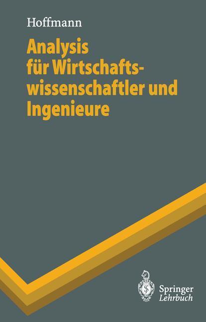 Cover: 9783540601081 | Analysis für Wirtschaftswissenschaftler und Ingenieure | Hoffmann