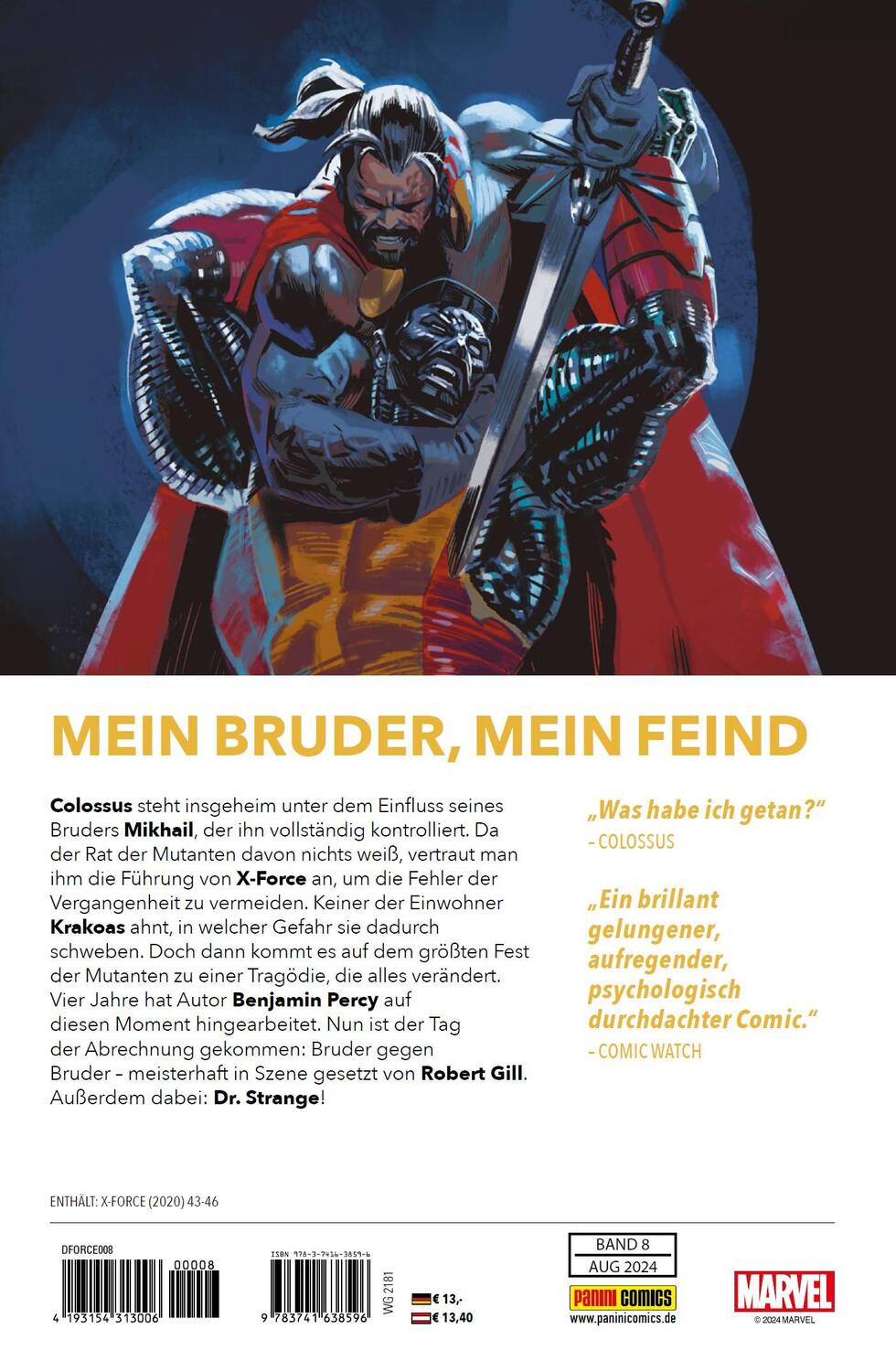 Rückseite: 9783741638596 | X-Force | Bd. 8: Familienfehde | Benjamin Percy (u. a.) | Taschenbuch