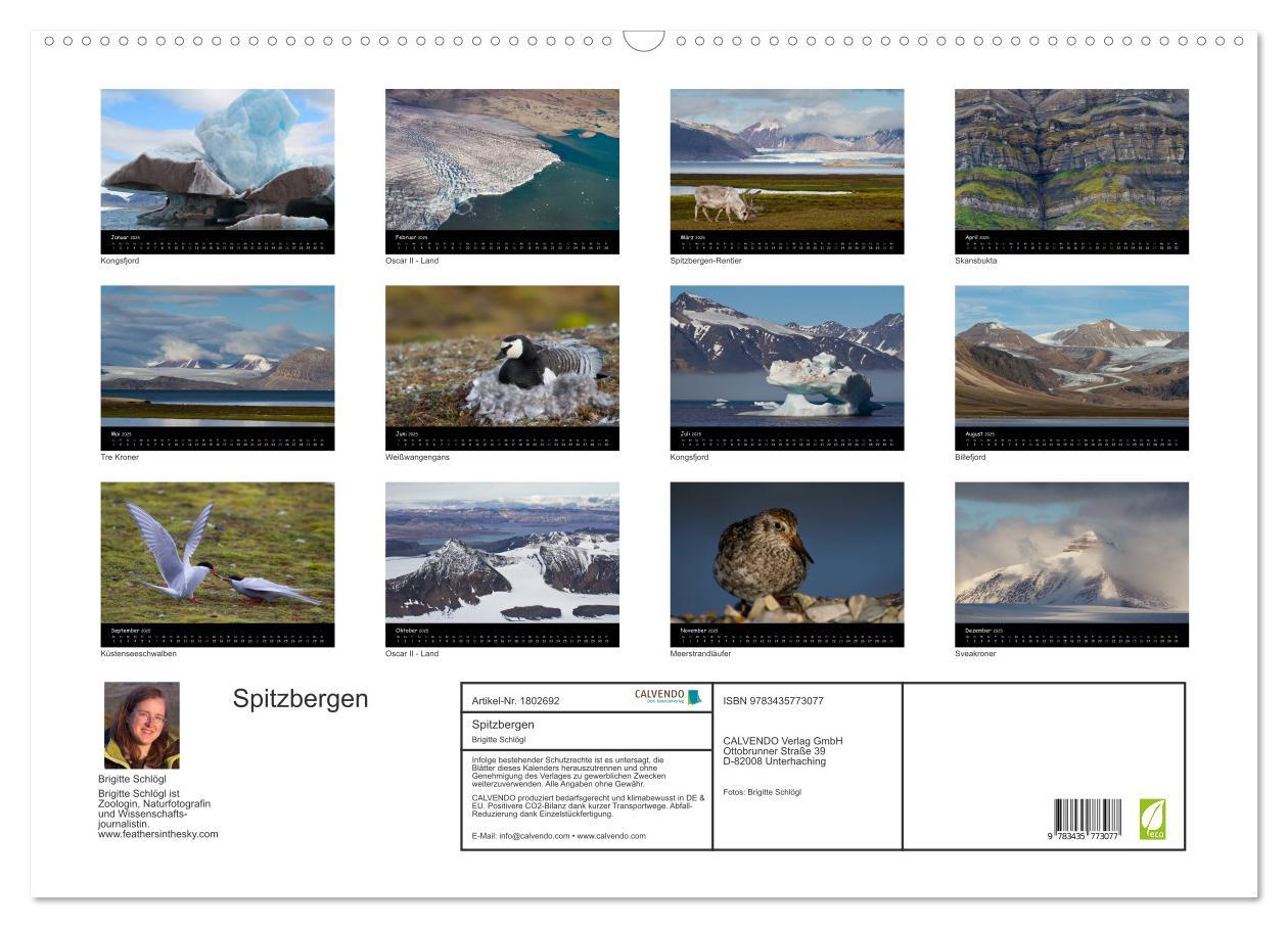 Bild: 9783435773077 | Spitzbergen (Wandkalender 2025 DIN A2 quer), CALVENDO Monatskalender