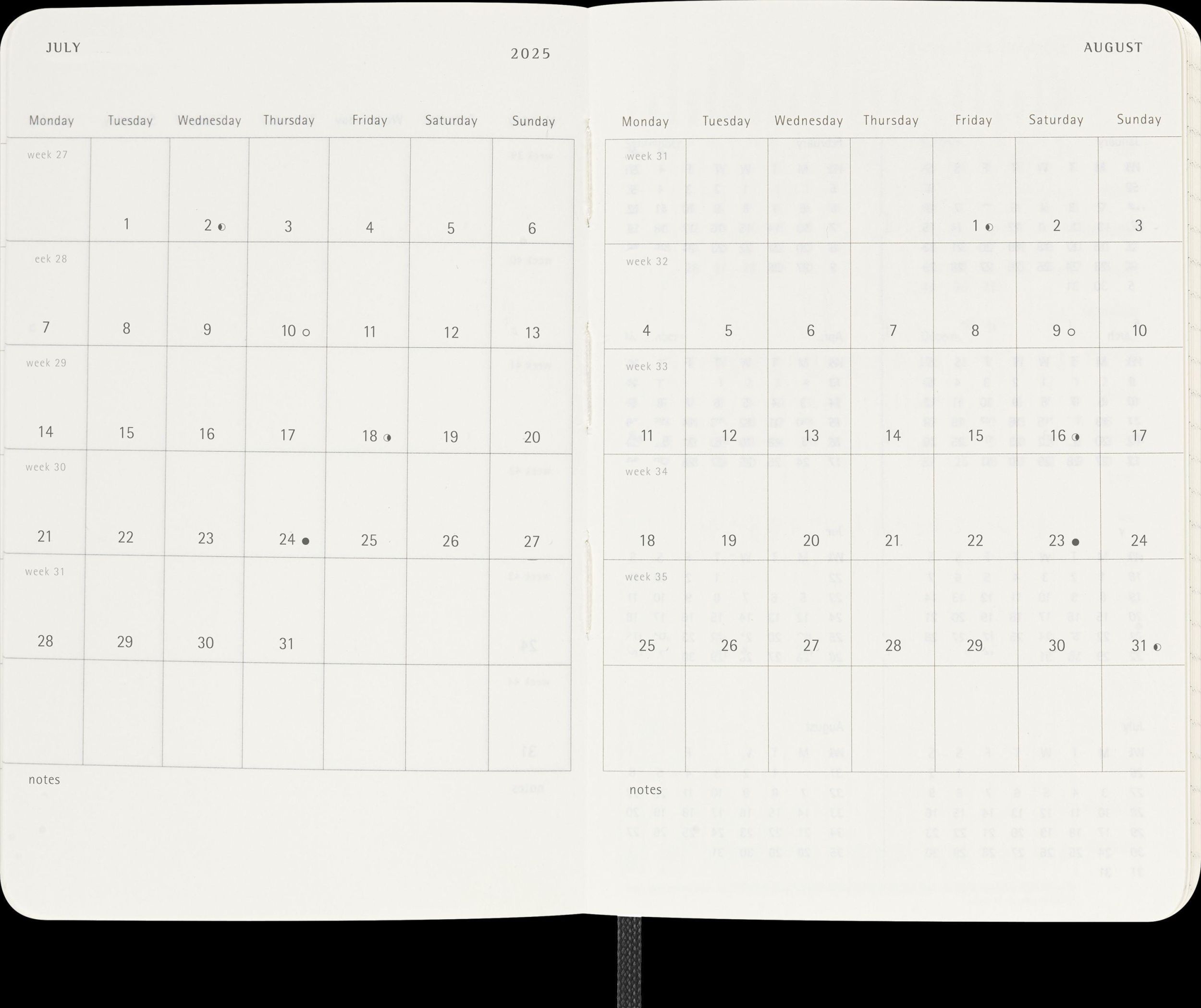 Bild: 8056999270650 | Moleskine 18 Monate Wochenkalender 2024/2025, P/A6, 1 Wo = 2...