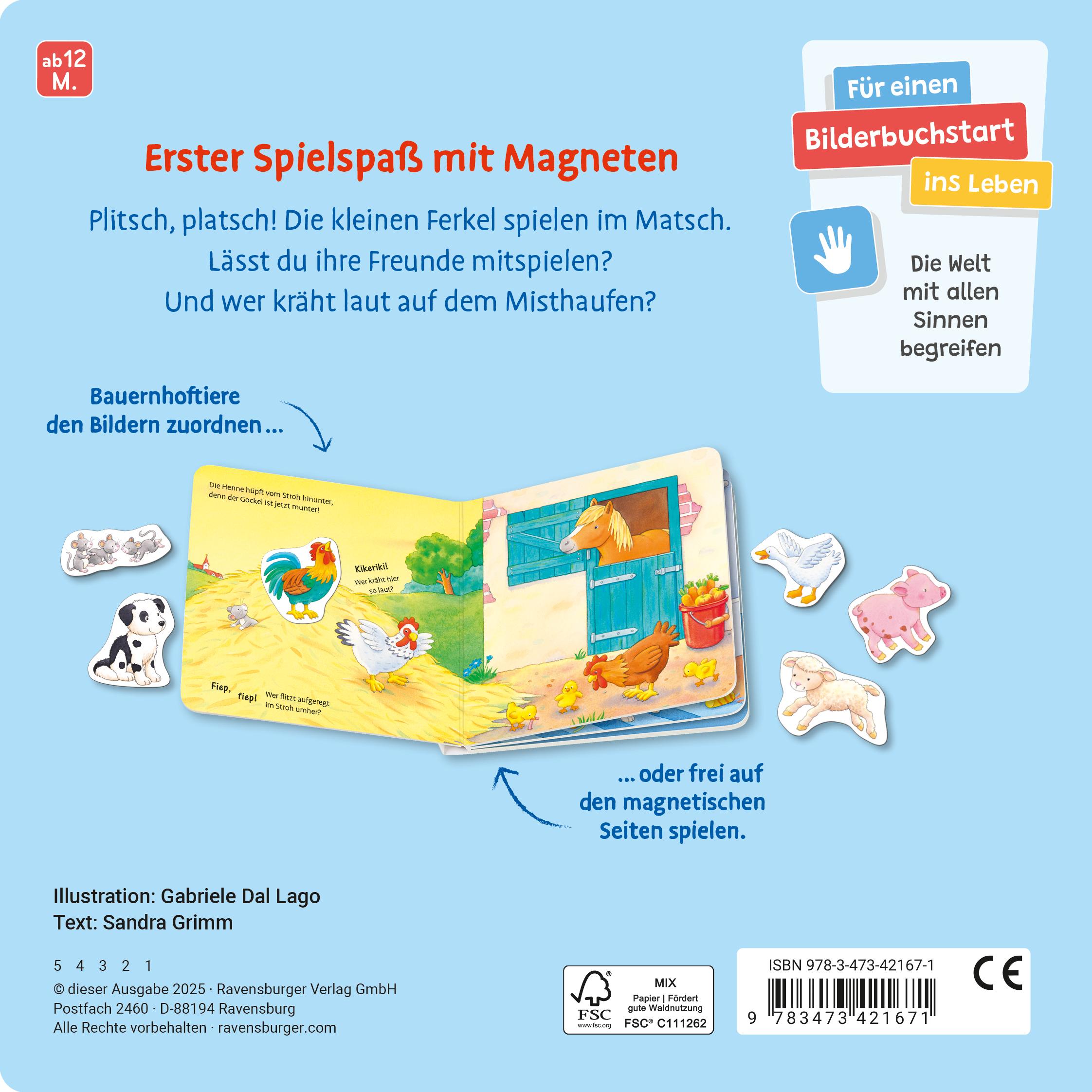 Rückseite: 9783473421671 | Mein erstes Magnetbuch: Wer spielt mit wem? Bauernhoftiere -...