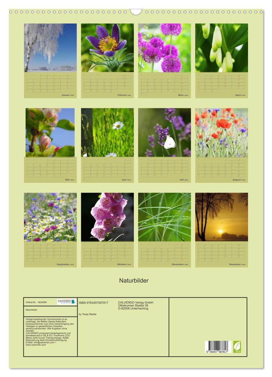 Bild: 9783457087817 | Naturbilder (Wandkalender 2025 DIN A2 hoch), CALVENDO Monatskalender