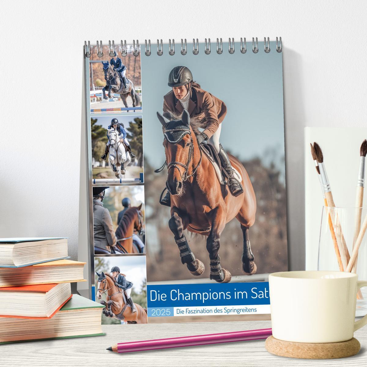 Bild: 9783383778834 | Die Champions im Sattel (Tischkalender 2025 DIN A5 hoch), CALVENDO...