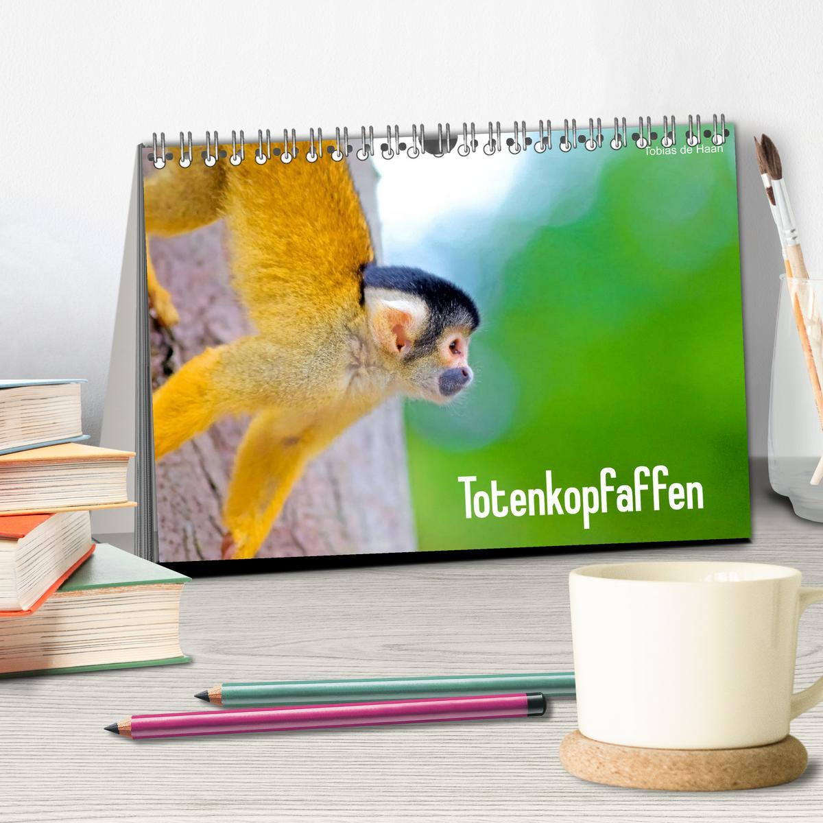 Bild: 9783435480975 | Totenkopfaffen (Tischkalender 2025 DIN A5 quer), CALVENDO...