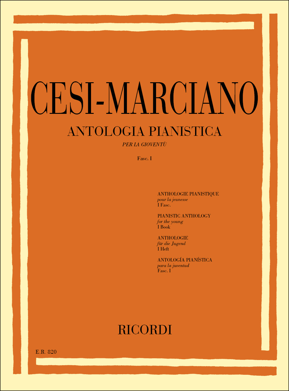 Cover: 9790041808208 | Antologia Pianistica per la gioventù vol.1 | Per Pianoforte | Cesi