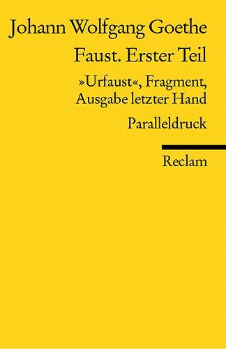 Cover: 9783150183557 | Faust. Erster Teil | Johann Wolfgang von Goethe | Taschenbuch | 439 S.