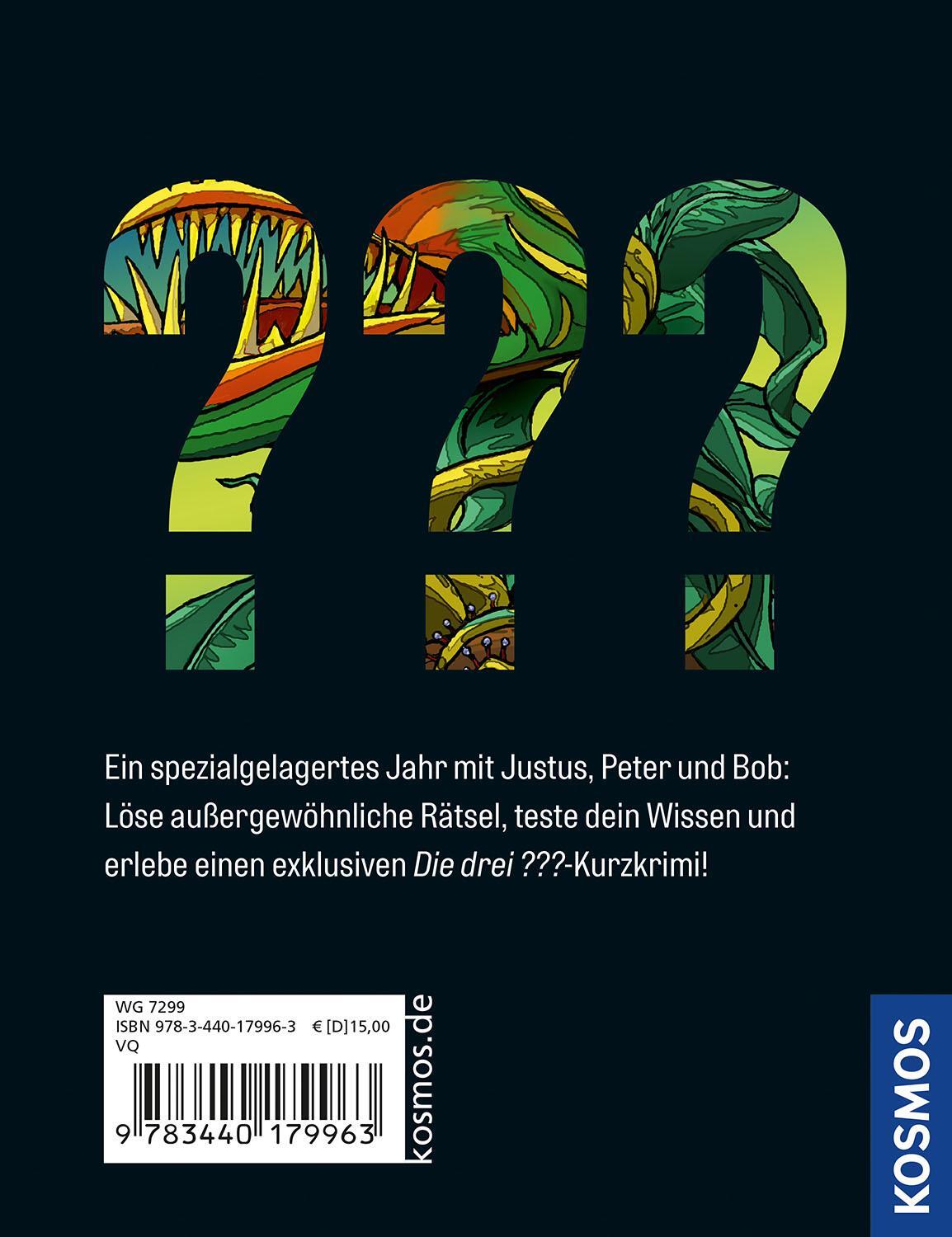 Rückseite: 9783440179963 | Die drei ??? und der seltsame Kalender 2025 | Tagesabreißkalender