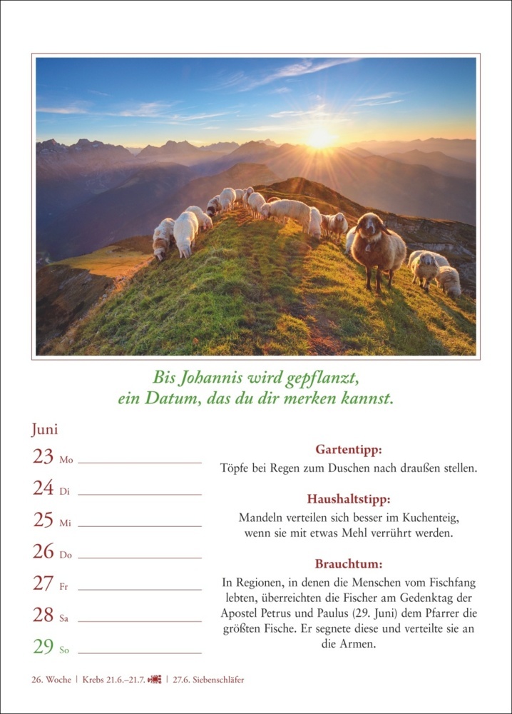 Bild: 9783840033988 | Bauernweisheiten Wochenkalender 2025 - Bauernregeln, Brauchtum,...