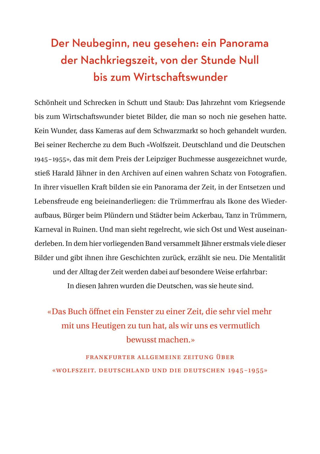 Rückseite: 9783737101011 | Wolfszeit | Ein Jahrzehnt in Bildern. 1945 - 1955 | Harald Jähner