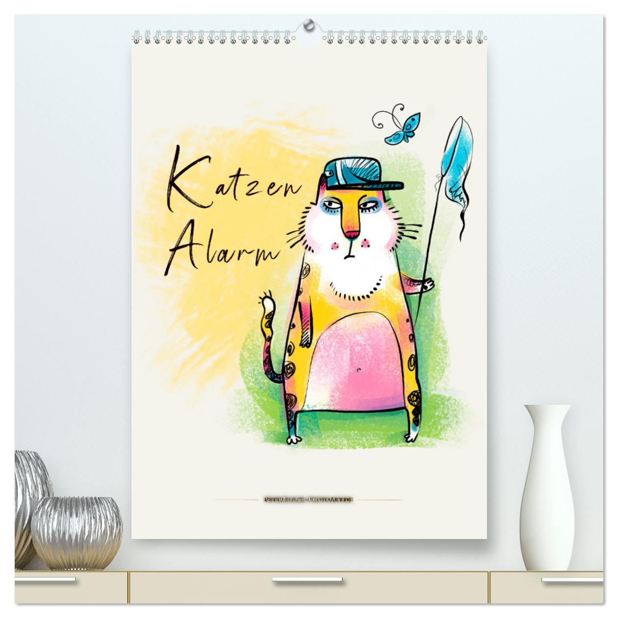 Cover: 9783435952564 | Katzen Alarm (hochwertiger Premium Wandkalender 2025 DIN A2 hoch),...