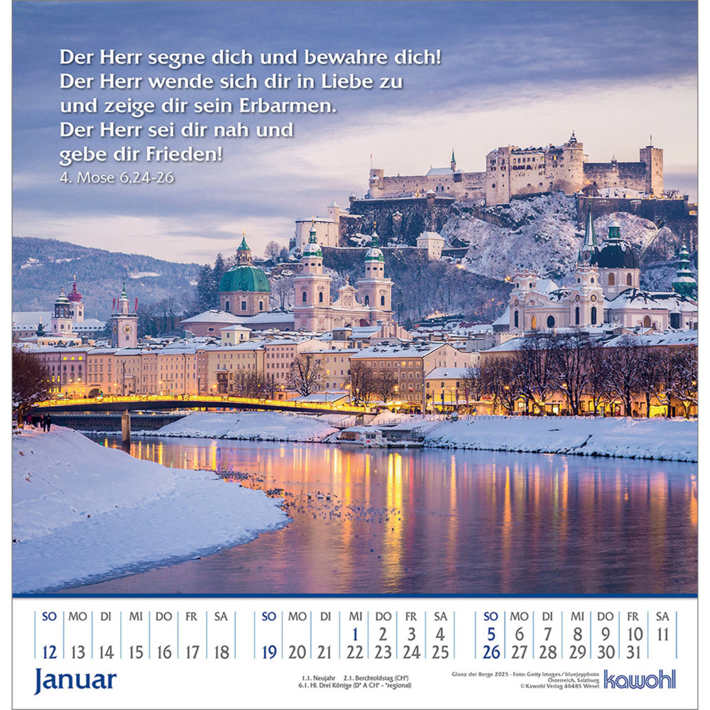 Bild: 9783754829059 | Glanz der Berge 2025 | Wandkalender mit Bergbildern und Bibelworten