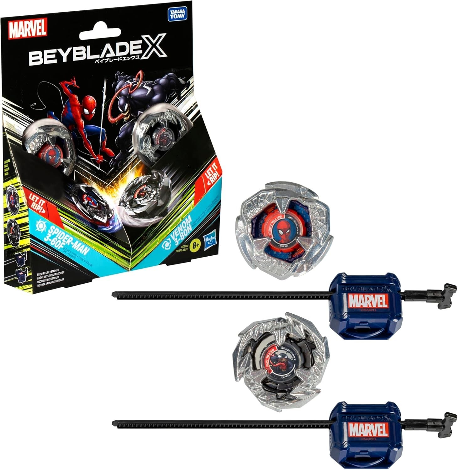 Cover: 5010996264183 | Hasbro G0288EU4 - Marvel Beyblade X, Spider-Man 3-60F vs. Venom...