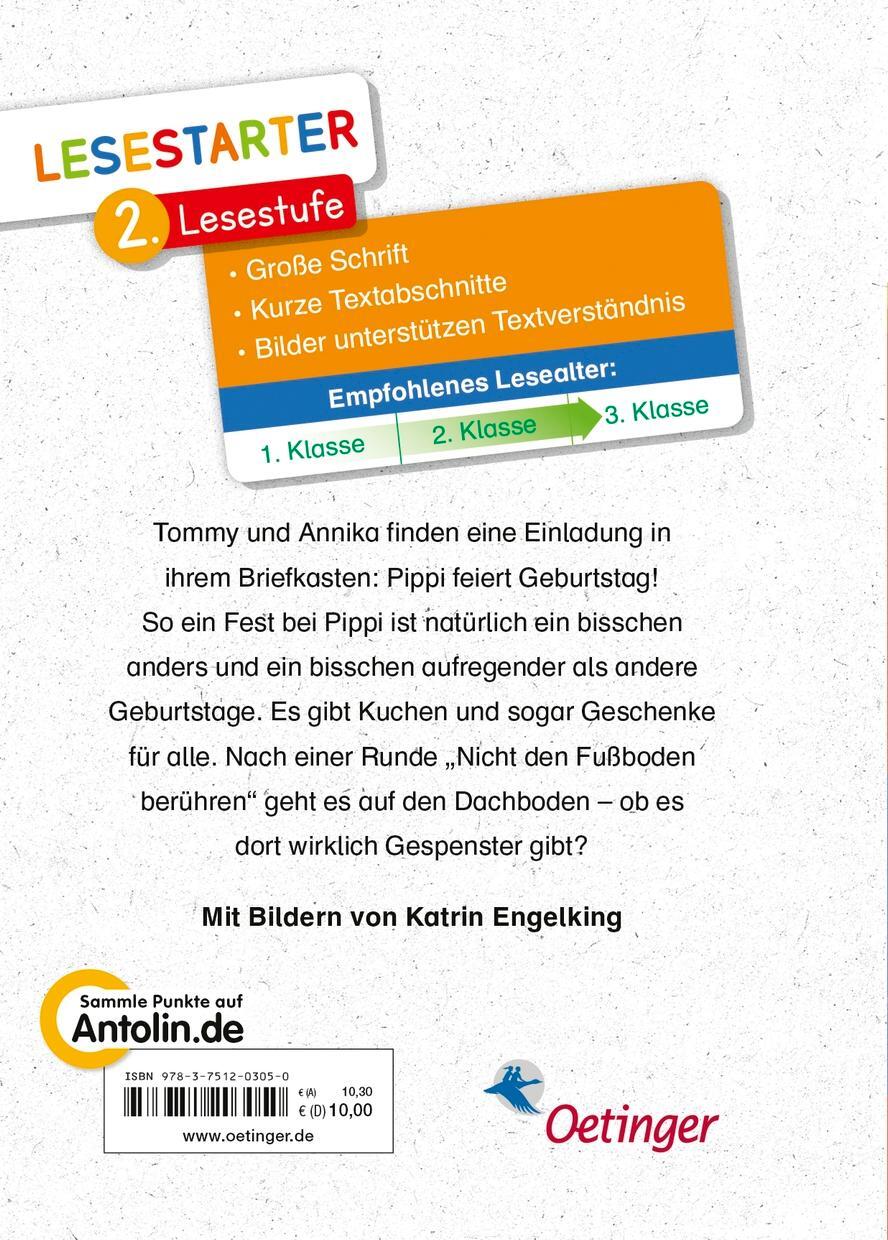 Rückseite: 9783751203050 | Pippi feiert Geburtstag | Lesestarter. 2. Lesestufe | Astrid Lindgren